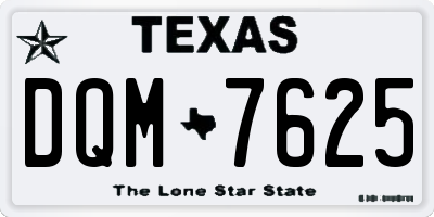 TX license plate DQM7625