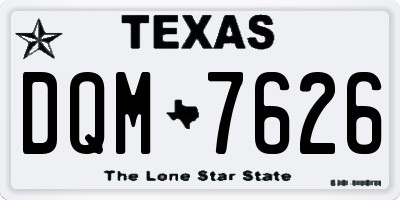 TX license plate DQM7626