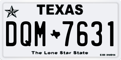 TX license plate DQM7631