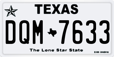 TX license plate DQM7633