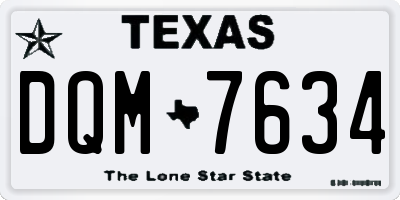 TX license plate DQM7634