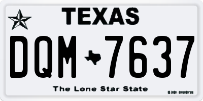 TX license plate DQM7637