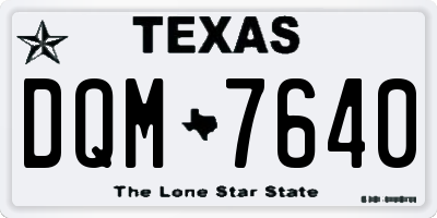 TX license plate DQM7640