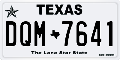 TX license plate DQM7641