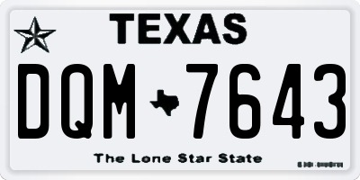 TX license plate DQM7643