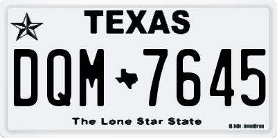 TX license plate DQM7645