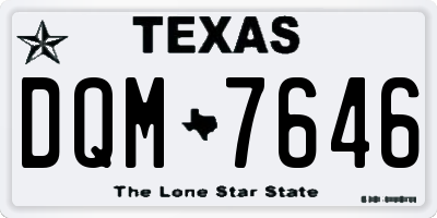 TX license plate DQM7646