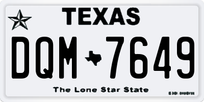 TX license plate DQM7649