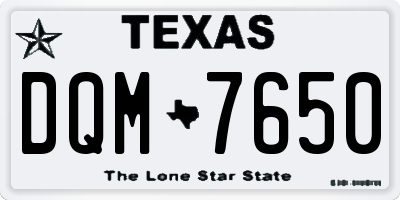TX license plate DQM7650