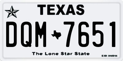 TX license plate DQM7651