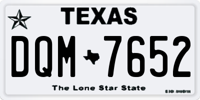 TX license plate DQM7652