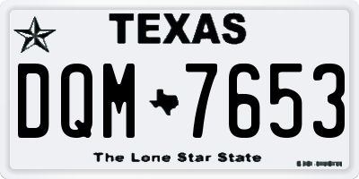 TX license plate DQM7653