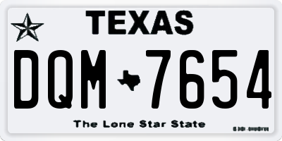 TX license plate DQM7654