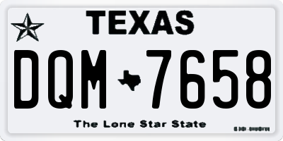 TX license plate DQM7658