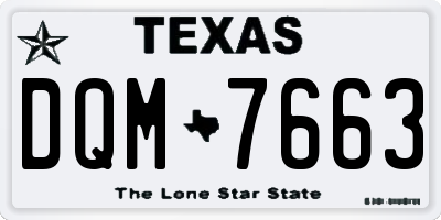 TX license plate DQM7663