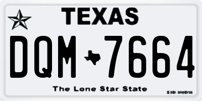 TX license plate DQM7664