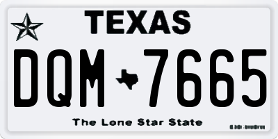 TX license plate DQM7665