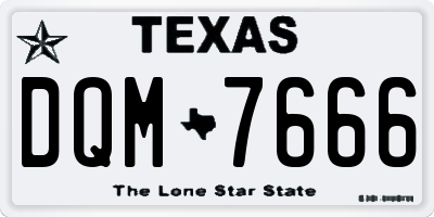 TX license plate DQM7666