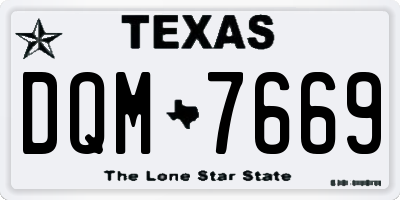TX license plate DQM7669
