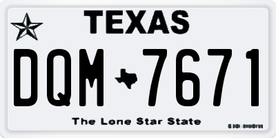 TX license plate DQM7671