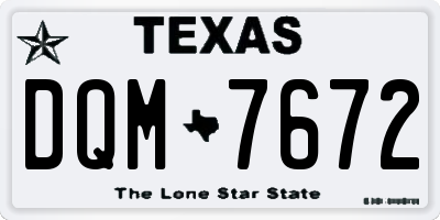 TX license plate DQM7672