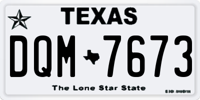TX license plate DQM7673