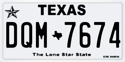 TX license plate DQM7674