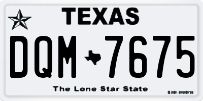 TX license plate DQM7675