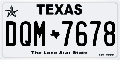 TX license plate DQM7678