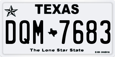 TX license plate DQM7683