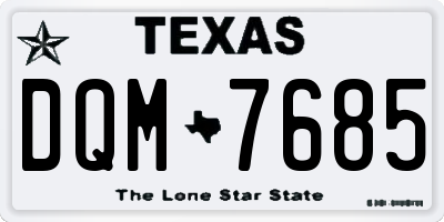 TX license plate DQM7685