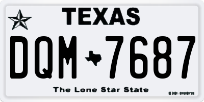 TX license plate DQM7687