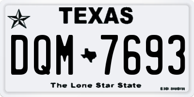 TX license plate DQM7693