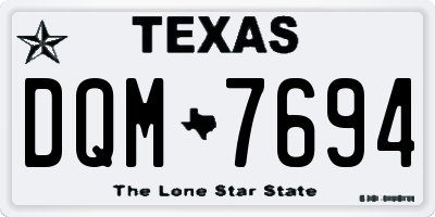 TX license plate DQM7694