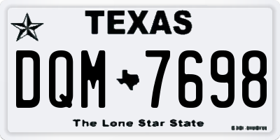 TX license plate DQM7698