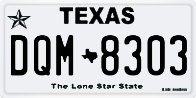 TX license plate DQM8303