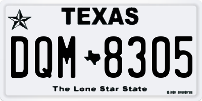TX license plate DQM8305