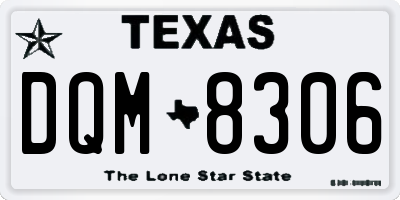 TX license plate DQM8306