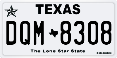 TX license plate DQM8308