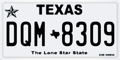 TX license plate DQM8309
