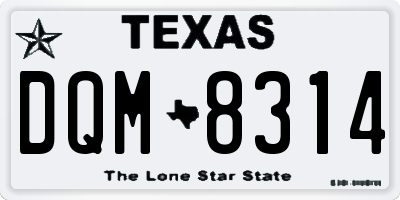 TX license plate DQM8314