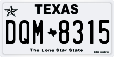 TX license plate DQM8315