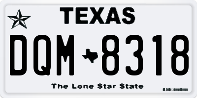 TX license plate DQM8318