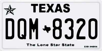 TX license plate DQM8320