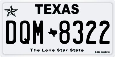 TX license plate DQM8322