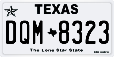 TX license plate DQM8323