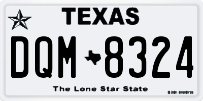 TX license plate DQM8324