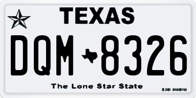TX license plate DQM8326