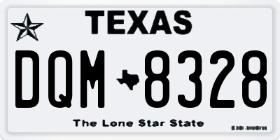 TX license plate DQM8328