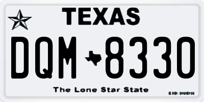 TX license plate DQM8330